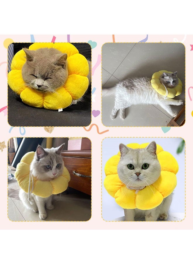 شو وو طوق تعافي الكلاب الصغيرة للقطط، مخروط رقبة عباد الشمس اللطيف بعد الجراحة، طوق E للحيوانات الأليفة قابل للتعديل، شفاء الجروح المخروطية الواقية من الجراحة، الياقات الإليزابيثية للحيوانات الأليفة الصغيرة - Image 2